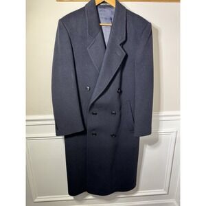 Hammersley Coat Men Size 38R Black Cashmere Blend Double Breasted England Made